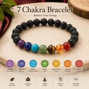 7 CHAKKRA LAVA STONE BRACELET